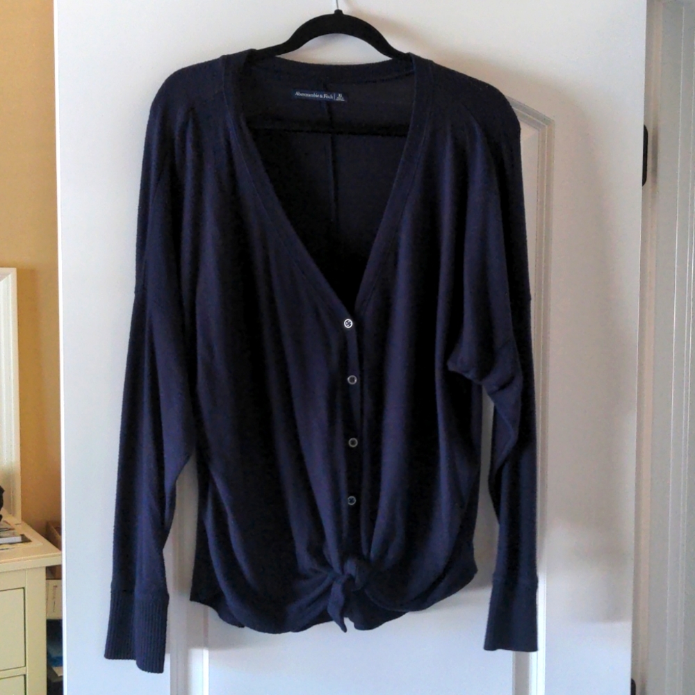 Abercrombie tie front sweater